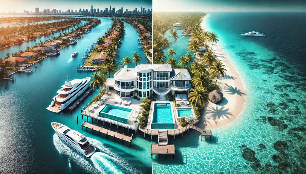 Waterfront property vs private island