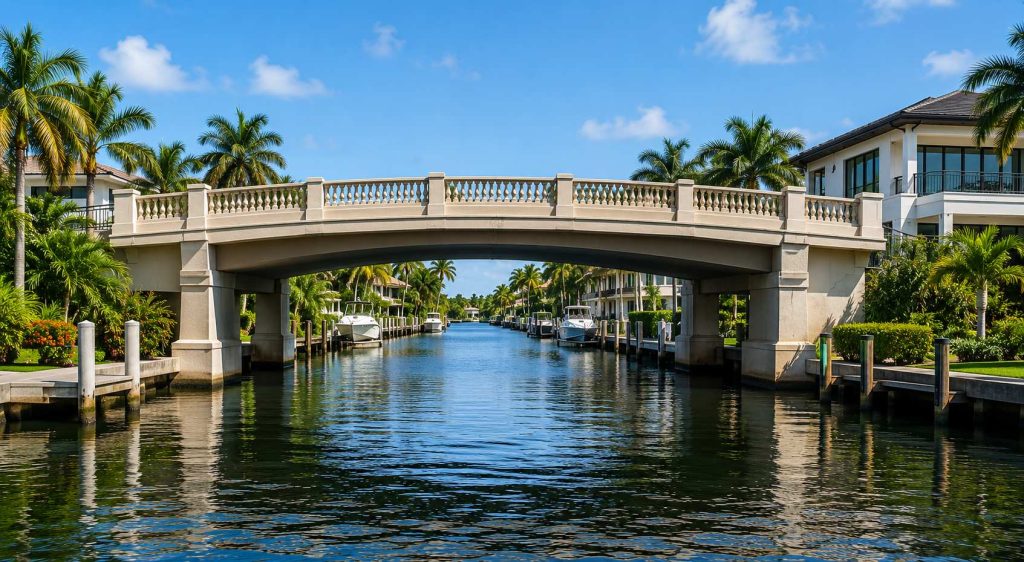 fixed bridge canal homes fort lauderdale boat clearance