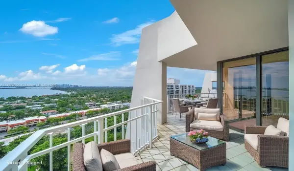 Enjoy entertaining on your expanded balcony exclusive to the Towersuite unit. Digitally Staged