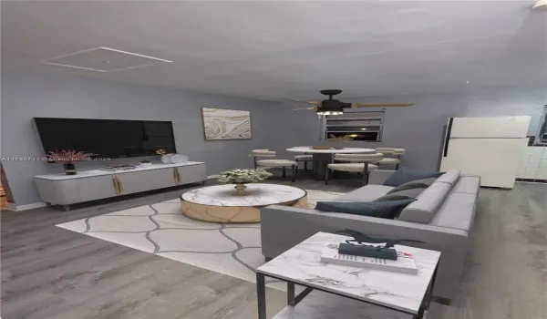 Staged Living Room and Dine in