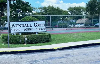 Entrance with security gates.