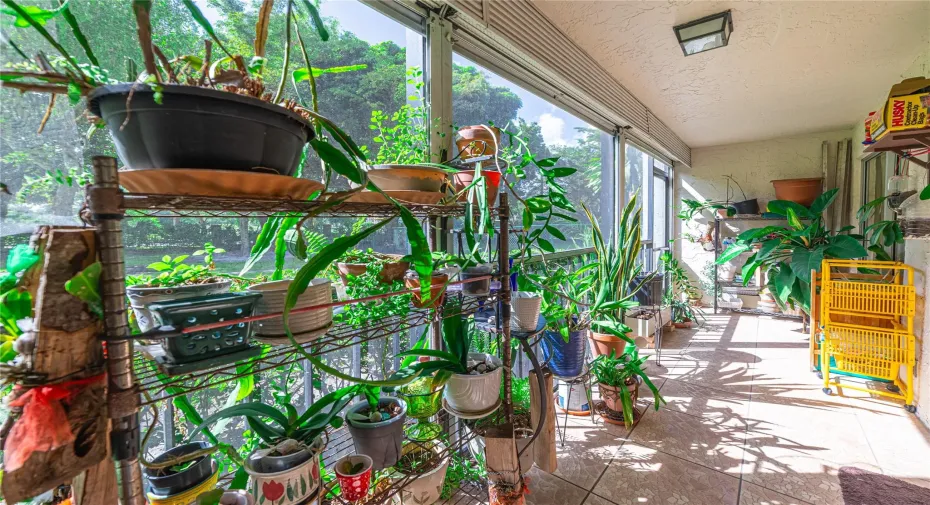 Screened Patio with Garden View