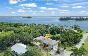 Ariel shot of the home w/ view of Indian River/ walking distance to Indian River Drive