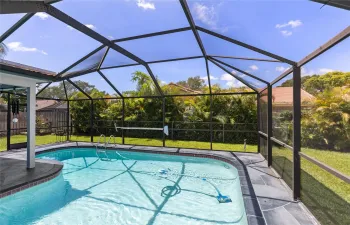 Fully screened in pool area