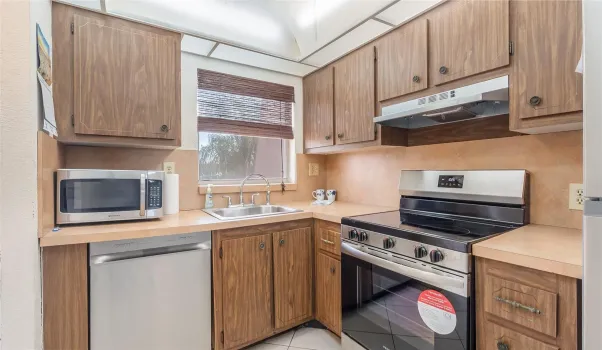 Brand new stainless steel appliances.
