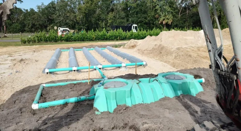 Septic system ready, double chambers
