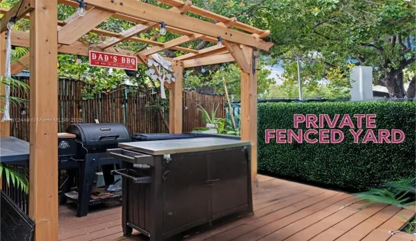 Private fenced yard