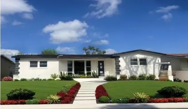 Rendered photo. Adding driveway to front yard.