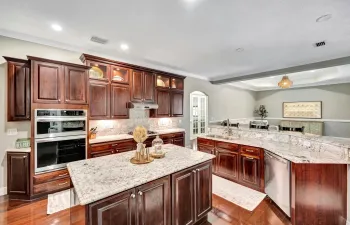 island counters, cabinets galore