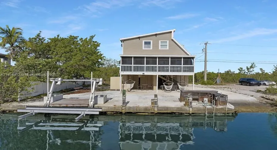 View from the canal, covered terrace.