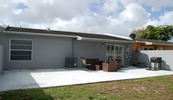 Fenced in backyard space