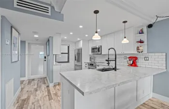 Large expanded open kitchen.