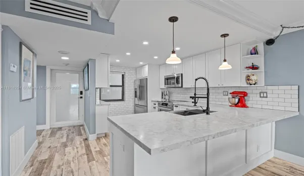 Large expanded open kitchen.