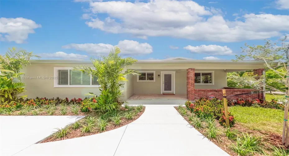 Front entry and Circular Driveway