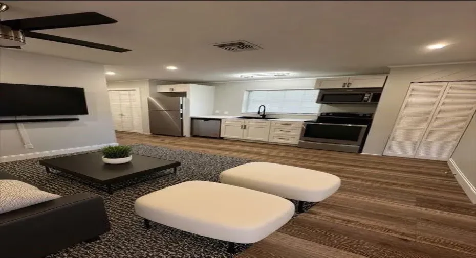 Virtually staged living room