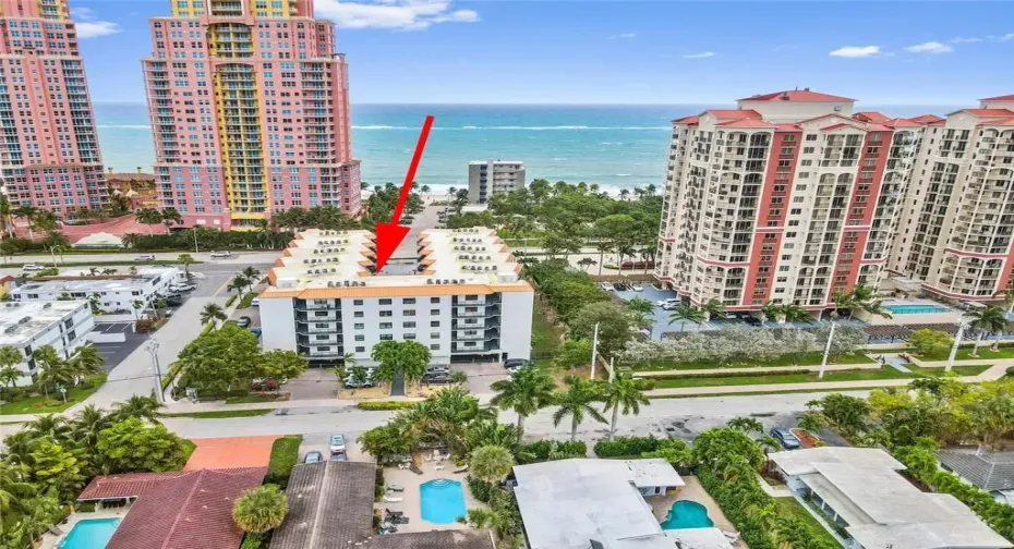 Red check pointing to inside balcony