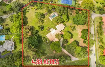4.88 Acres.  Zoned for up to 4 horses.