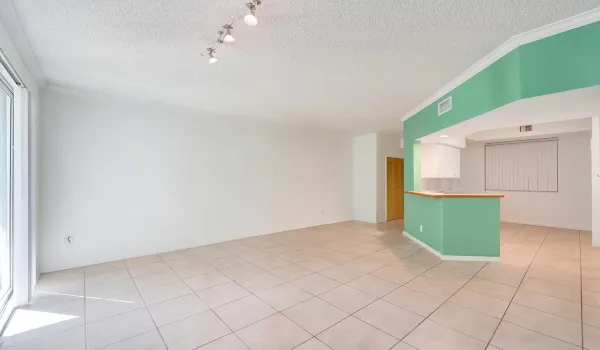 Photo enhanced to show empty room