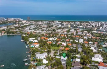 Aerial View Bay and Beach