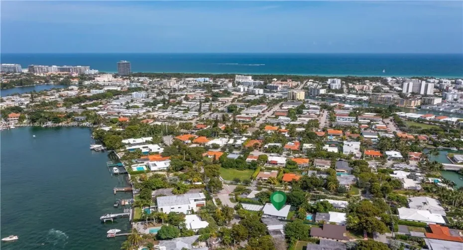 Aerial View Bay and Beach