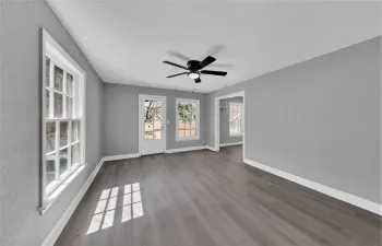 Main room in efficiency living/bedroom