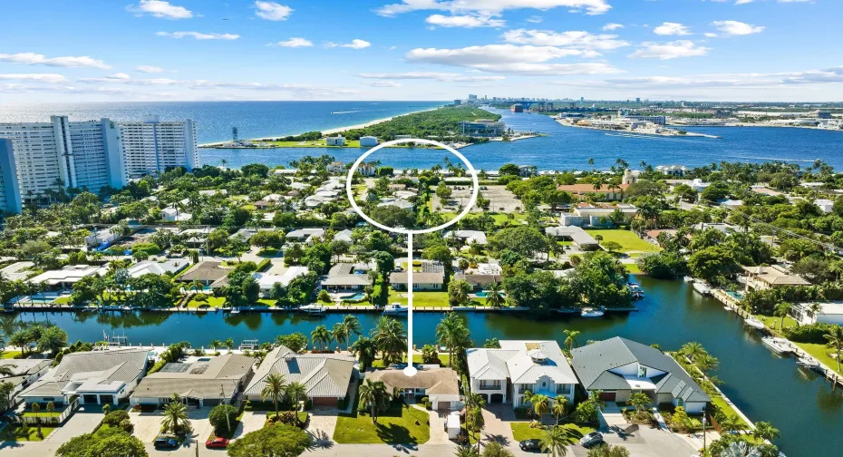 View Of The Home Identified By The Pin & Inlet To The Atlantic Ocean