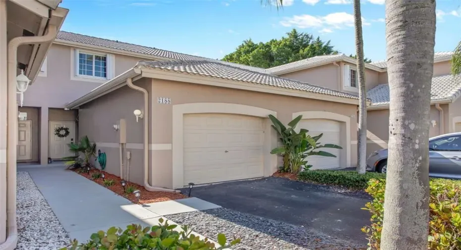 Dedicated driveway and one car garage