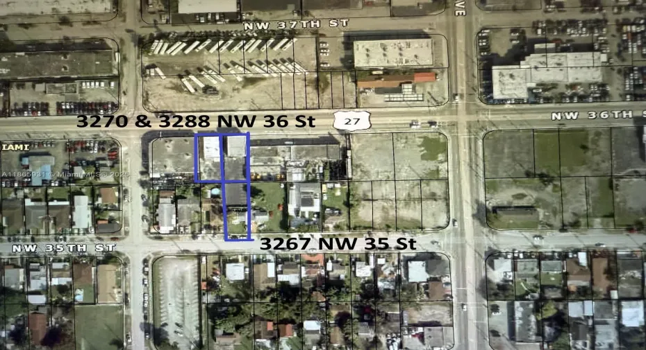 Aerial View of 3 property assemblage for $2.5 mm