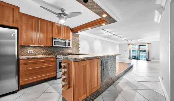 Entry area with kitchen view