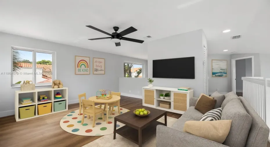 Virtually Staged as a Kids Room/TV Room