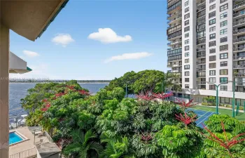 Balcony with partial water view.