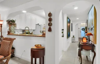 View of Kitchen and Main Entrance