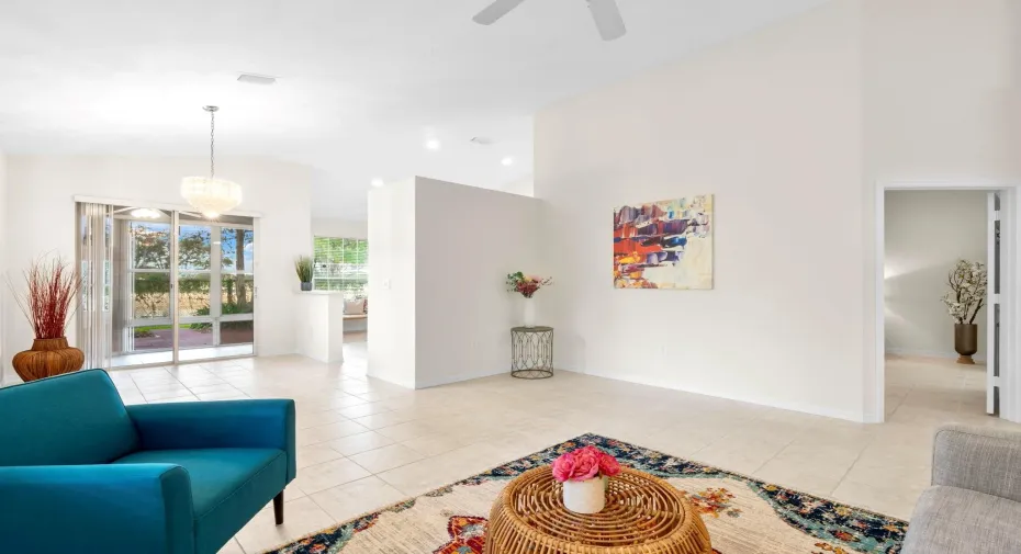 Light and bright with high ceilings