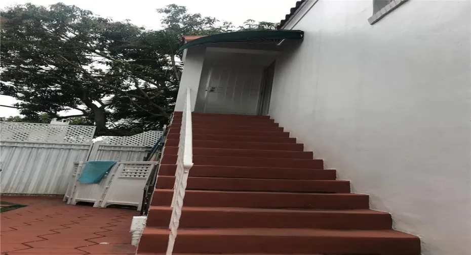 Staircase leading to the studio