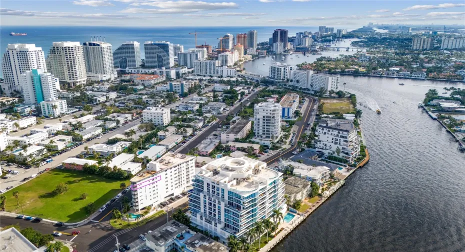 Aerial view to the southeast