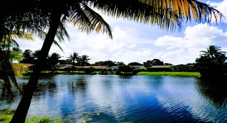 View of lake behind home.