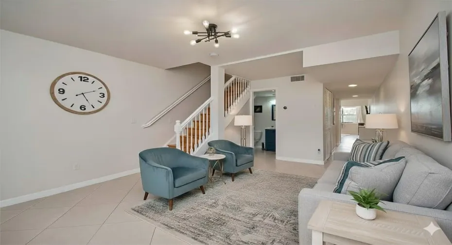 Virtually staged living room