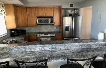 Kitchen with granite counters