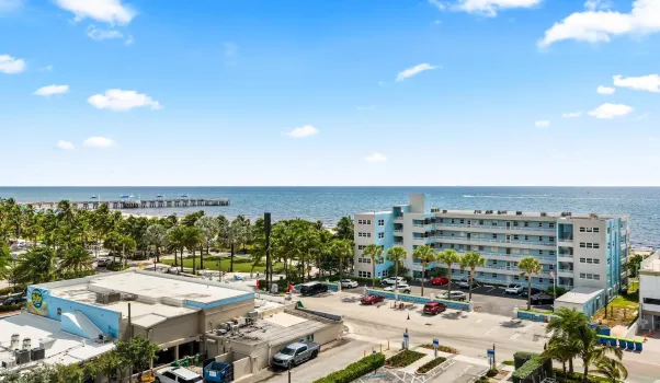 Balcony view of Pompano Beach and fishing pier