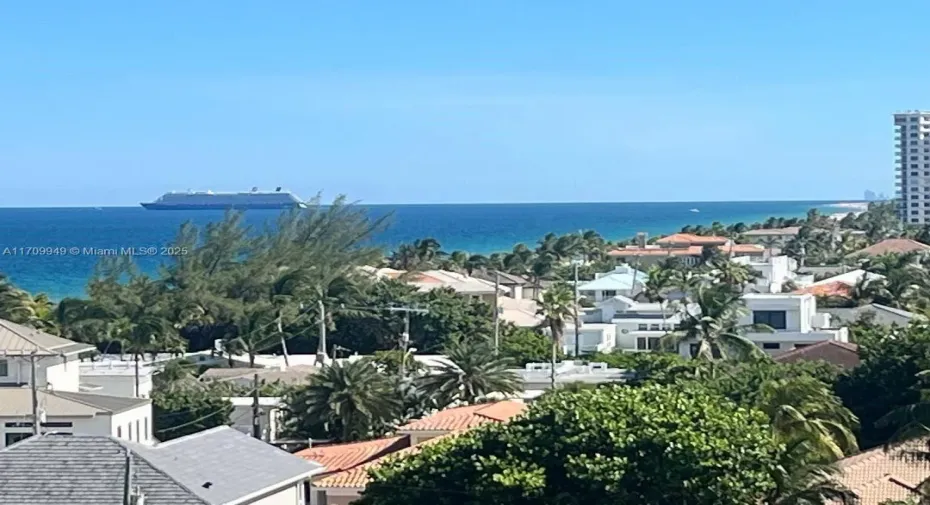 Watch cruise ships coming & going!