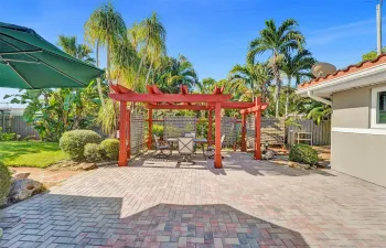 Backyard area with pergola