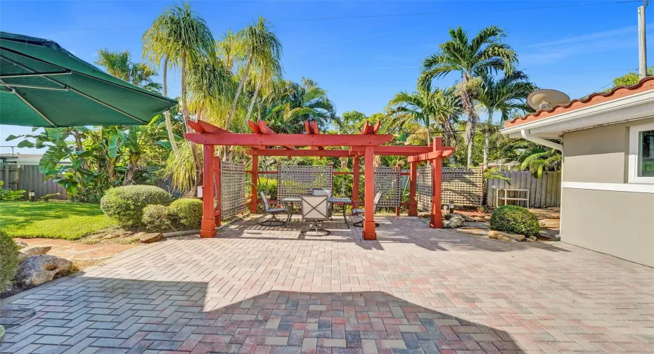 Backyard area with pergola
