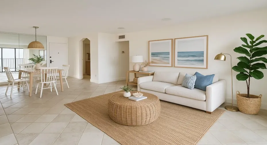 AI rendering - Living/Dining Area