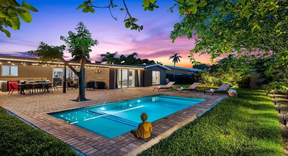 Solar heated pool