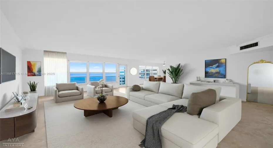 Digital rendering of the living room