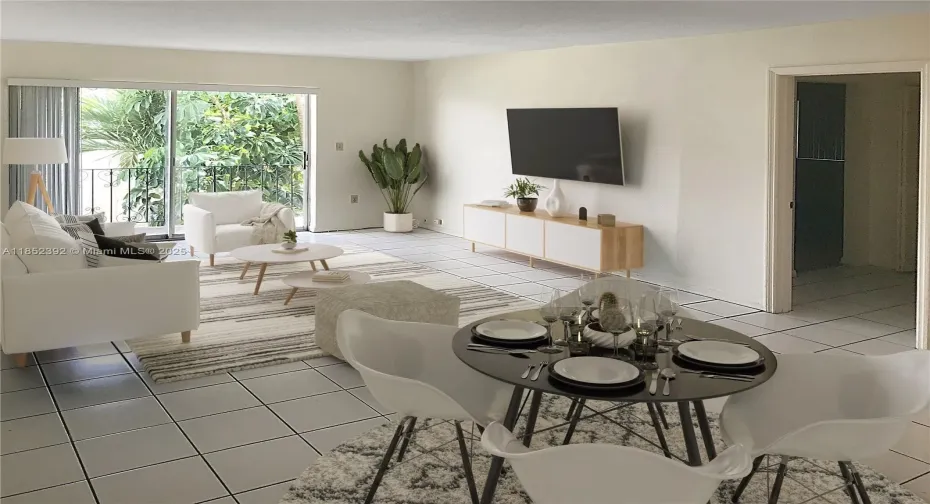 Living room with balcony