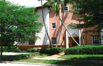 Quiant building front entrace in much sought after Coral Gables neighborhood.