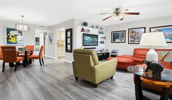 Living and Dining Room with Vinyl Flooring
