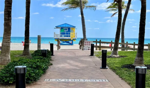 Walk to Hollywood Beach directly across the street