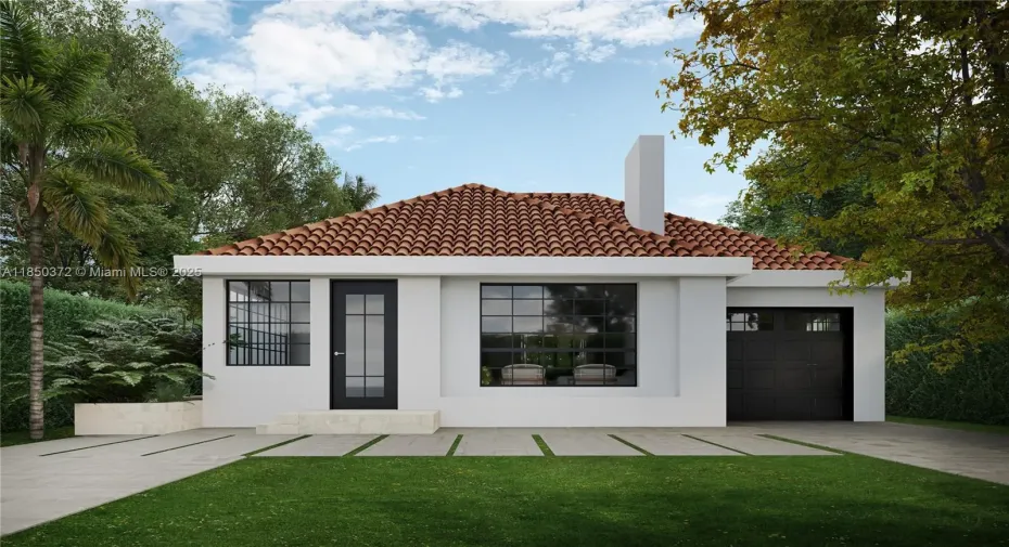 One attached garage and two parking spaces